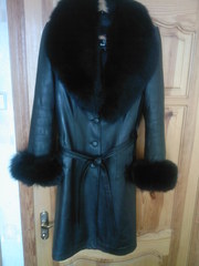 кожаное зимнее пальто