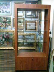 парные витрины и горка-витрина БУ дсп вишня+стекло в отличном состояни