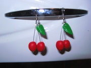 Серьги – вишни,  бижутерия
