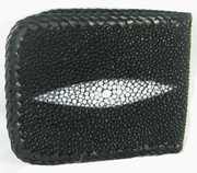 Кошелек из кожи ската черный