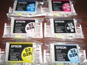 Epson T082N наборы оригинальные. Картриджи для R390, TX650, RX590