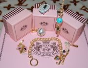 Подвески,  цепочки,  фирменные коробочки Juicy Couture