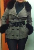 Полупальто с натуральным мехом. Размер 38(европ.)