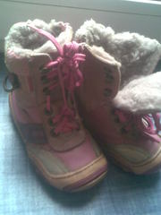 Продам детские сапожки б/у. Кожа, овчина. 22р.
