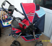 Красивая красная коляска BABI CLUB,  недорого