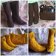 САПОГИ и СУМКИ вязаные фри-форм, эксклюзив