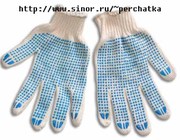 Перчатки рабочие хб с ПВХ,  нейлованые оптом,  руковицы,  мешки