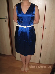 Продам новое атласное синее платье, Oggi, р.М (46) МайданНезалежности