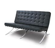 Диван кожаный Барселона (кожа итальянская, цвет белый и черный)