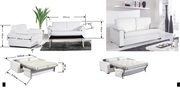 Диван Лайра, раскладной, итальянская белая кожа