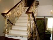 Золочение серебрение лестниц интерьеров стен мебели лепнины