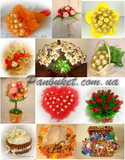 Подарок женщине , девушке, любимой – букеты из конфет