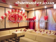 Украшение свадебного зала воздушными шарами Киев,  воздушные шары Киев.