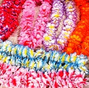 Гавайские венки на шею, леи, лейсы из цветов в гавайском стиле.