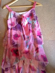 платье летнее, шифон, розовое, 42 размер