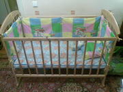 Продам дет. кроватку+ матрасик+ защита+ балдахин