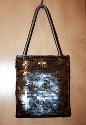 Вечерняя сумочка,  темно-серые серебристые пайетки 