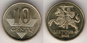 10 литовских центов 2008 г.