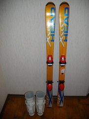 Продам детские горные лыжи Head + горнолыжные ботинки Nordica