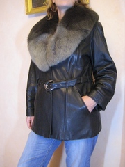 Куртка кожаная,  утепленная. 