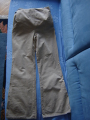 Бежевые вельветовые брюки для беременных 