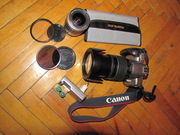 Canon EOS 300x c объективами 28-90 и 28-200,  фильтры и аккум. 