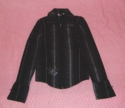 Черная подростковая блузка с паучком – рост 135-145 см