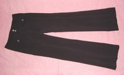 Теплые черные брюки с начесом со стразами – рост 145-152 см