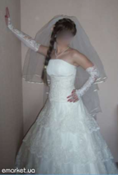Свадебное платье цвета авйори (шампань)