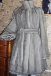 Норковая шуба сапфир,  приталенная,  очень нарядная,  с кружевом