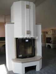 Кафельные печи каминофены угловые камины топки Украина Киев abx.in.ua