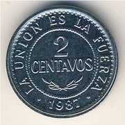 2 сентаво,  Боливия 1987 год.