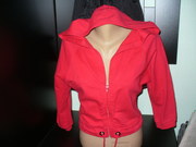 Красная коттоновая кофточка на молнии