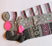 Колготки для девочки серые с орнаментом набор 3шт