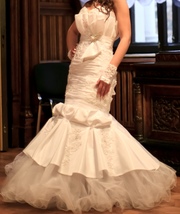 Свадебное платье Годе (рыбка),  цвет - белый.