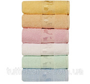 Полотенце махровое летнее 50х90, 70х140, голубое, персиковое. Maisonet