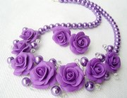 Бусики «Лиловые розы»