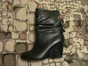 Сапоги зимние, кожаные, натуральный мех, 38-39 р.