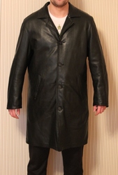 Мужское кожаное пальто кожаный плащ Levinson двухстороннее 54р.
