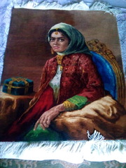 персидский ковёр картина девушка крестьянка ручная работа 