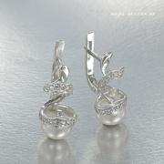 Серебряные серьги Серпантин