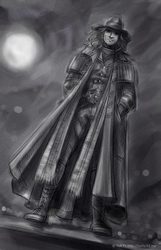 Уникальный (как у Ван Хельсинга),  новый мужской кожаный плащ-макси 