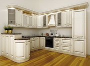 Кухня наборная в цвете Ваниль патина золотом