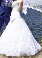 Продам оригинальное, ажурное свадебное платье