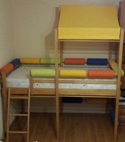 Кровать двухъярусная Чердак - домик с игровой зоной+ортопедический матрас СРОЧНО!