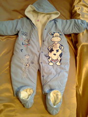 детский комбинезон с капюшоном демисезонный Корова размер 74