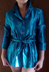 Жакет из жатого атласа изумрудного цвета. Торг всегда уместен!