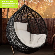 Садовая качель кокон Гарди из искусственного ротанга.