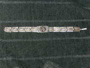 Красивый,  серебренный,  старый (Клеймо 84) браслет с гранатами