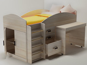 Кровать-чердак с рабочей зоной